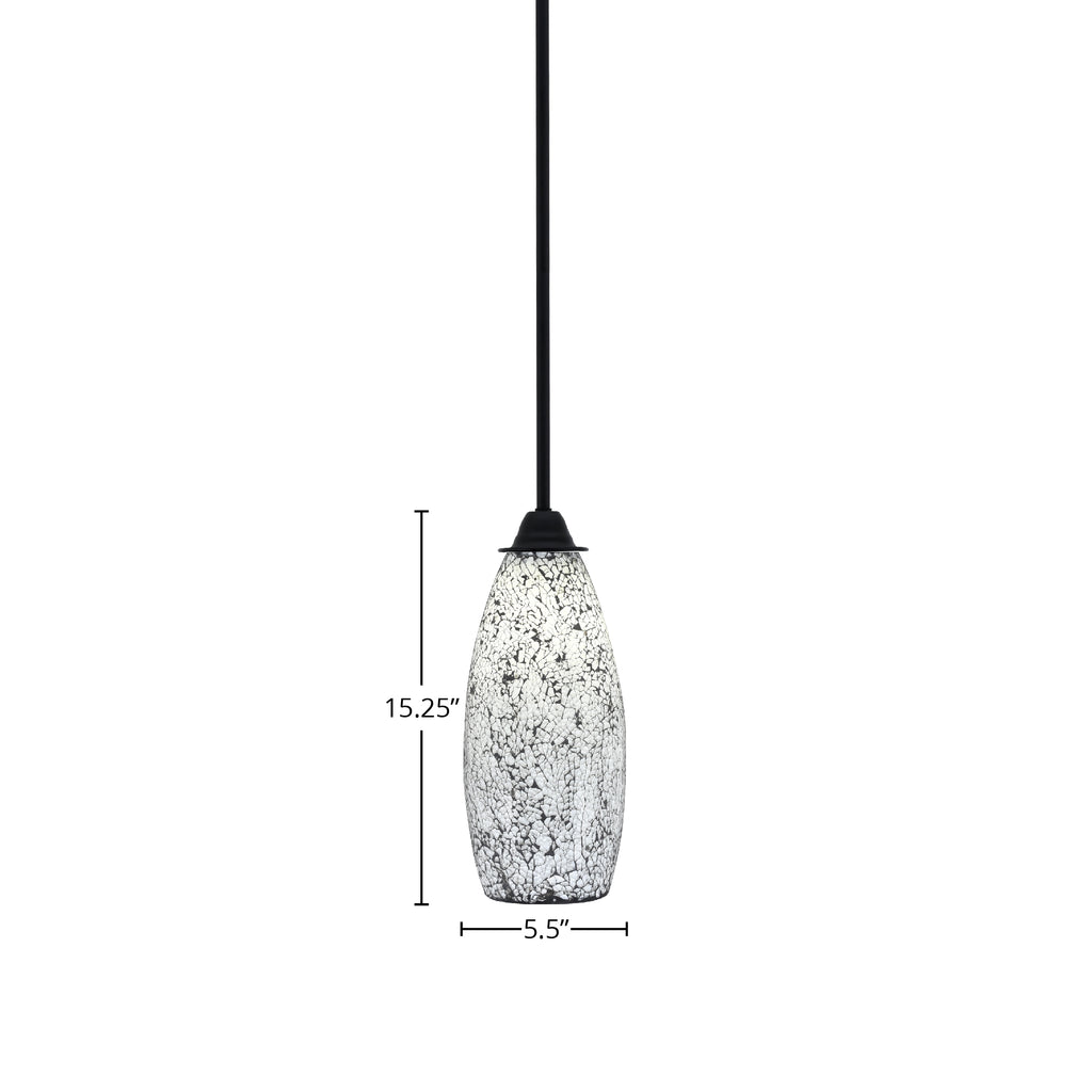 Paramount One Light Mini Pendant in Matte Black with 5.5" Black Fusion Shade