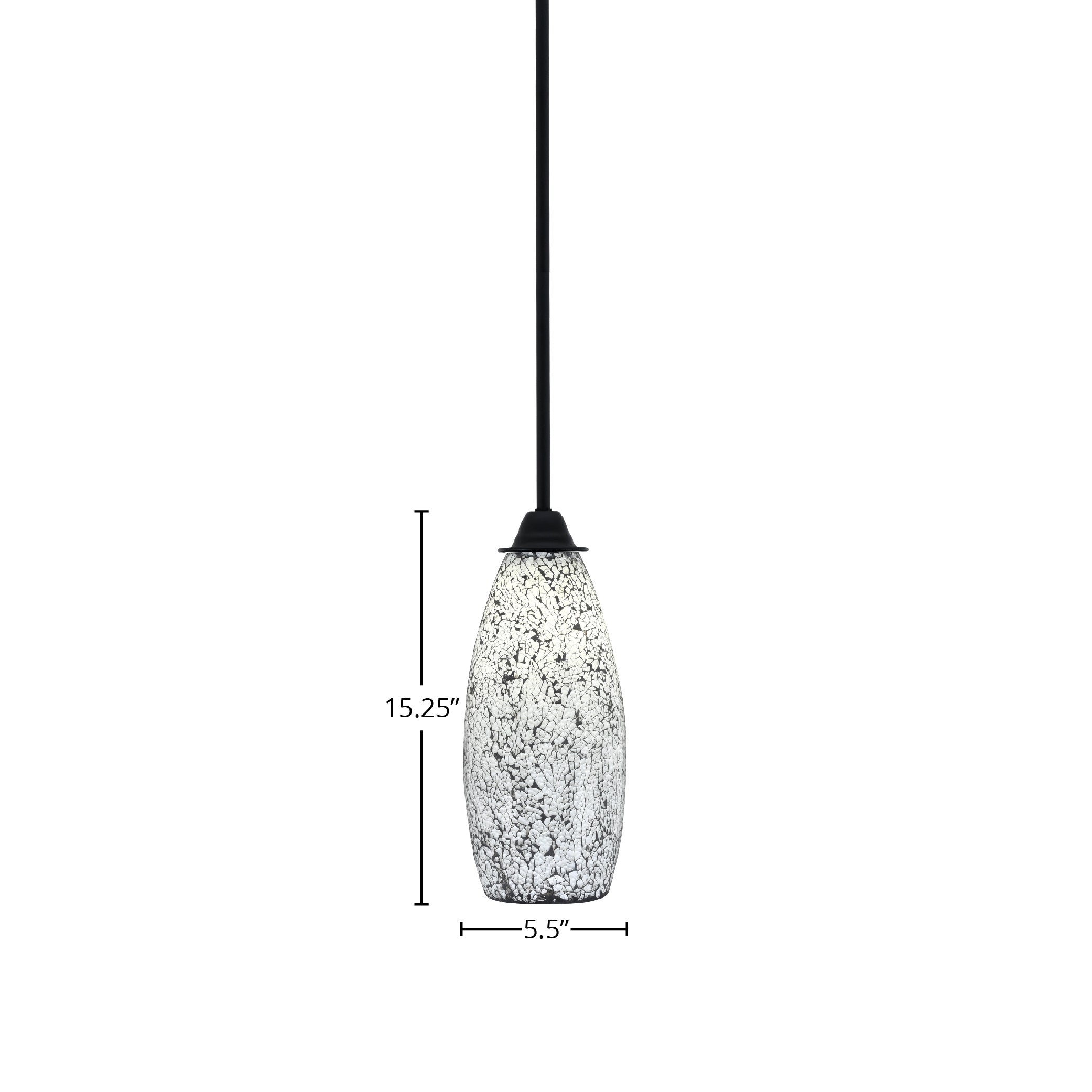 Paramount One Light Mini Pendant in Matte Black with 5.5" Black Fusion Shade