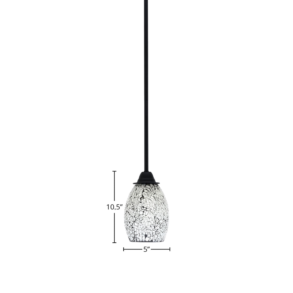 Paramount One Light Mini Pendant in Matte Black with 5" Black Fusion Shade
