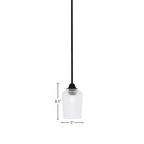 Paramount One Light Mini Pendant in Matte Black with 5" Clear Textured Shade