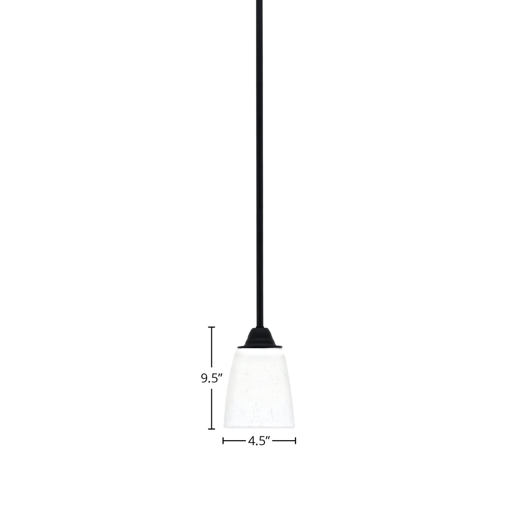 Paramount One Light Mini Pendant in Matte Black with 4.5" Square White Muslin Shade