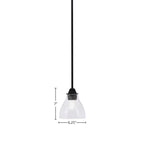 Paramount One Light Mini Pendant in Matte Black with 6.25" Clear Bubble Shade