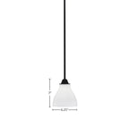 Paramount One Light Mini Pendant in Matte Black with 6.25" White Marble Shade