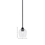 Paramount One Light Mini Pendant in Matte Black with 6" Clear Bubble Shade
