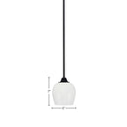 Paramount One Light Mini Pendant in Matte Black with 6" White Marble Shade