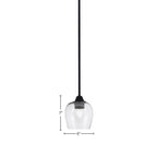 Paramount One Light Mini Pendant in Matte Black with 6" Smoke Bubble Shade