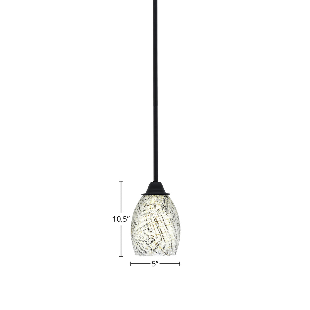 Paramount One Light Mini Pendant in Matte Black with 5" Natural Fusion Shade