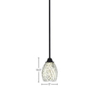 Paramount One Light Mini Pendant in Matte Black with 5" Natural Fusion Shade