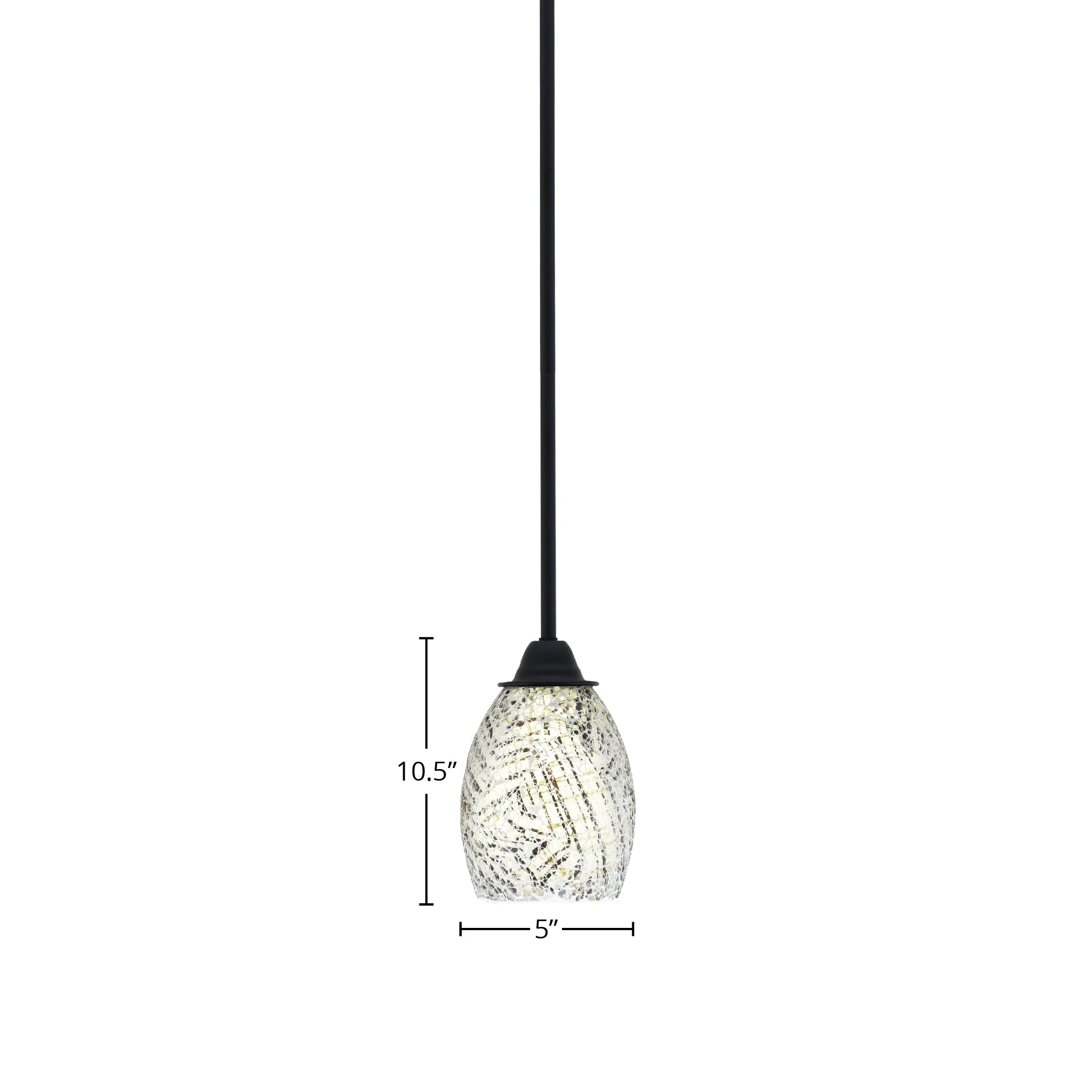 Paramount One Light Mini Pendant in Matte Black with 5" Natural Fusion Shade