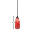 Paramount One Light Mini Pendant in Matte Black with 5.5" Red Fusion Shade