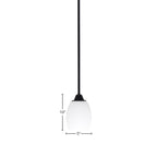 Paramount One Light Mini Pendant in Matte Black with 5" White Linen Shade