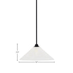 Paramount One Light Mini Pendant in Matte Black with 16" Gold Ice Shade