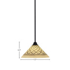 Paramount One Light Mini Pendant in Matte Black with 12" Chocolate Icing Shade