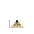 Paramount One Light Mini Pendant in Matte Black with 10" Chocolate Icing Shade