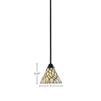 Paramount One Light Mini Pendant in Matte Black with 7" Sandhill Art Glass Shade