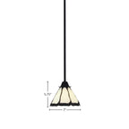 Paramount One Light Mini Pendant in Matte Black with 7" Pearl & Black Flair Art Glass Shade