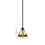 Paramount One Light Mini Pendant in Matte Black with 7" Zion Art Glass Shade