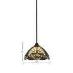 Paramount One Light Mini Pendant in Matte Black with 12" Earth Star Art Glass Shade