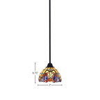 Paramount One Light Mini Pendant in Matte Black with 7" Lynx Art Glass Shade