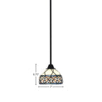 Paramount One Light Mini Pendant in Matte Black with 7" Royal Merlot Art Glass Shade