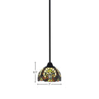 Paramount One Light Mini Pendant in Matte Black with 7" Ivory Cypress Art Glass Shade