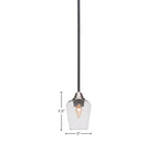 Paramount One Light Mini Pendant in Matte Black & Brushed Nickel with 5" Clear Bubble Shade