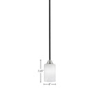Paramount One Light Mini Pendant in Matte Black & Brushed Nickel with 4" White Marble Shade