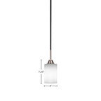 Paramount One Light Mini Pendant in Matte Black & Brushed Nickel with 4" White Muslin Shade