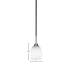Paramount One Light Mini Pendant in Matte Black & Brushed Nickel with 5" White Matrix Shade