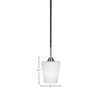 Paramount One Light Mini Pendant in Matte Black & Brushed Nickel with 6" White Matrix Shade