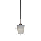 Paramount One Light Mini Pendant in Matte Black & Brushed Nickel with 6" Gray Matrix Shade