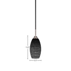 Paramount One Light Mini Pendant in Matte Black & Brushed Nickel with 5.5" Black Matrix Shade