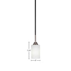 Paramount One Light Mini Pendant in Matte Black & Brushed Nickel with 4" White Matrix Shade