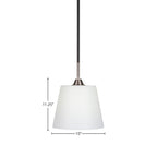Paramount One Light Mini Pendant in Matte Black & Brushed Nickel with 10" White Matrix Shade