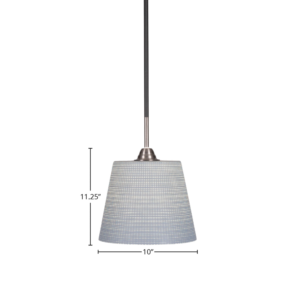 Paramount One Light Mini Pendant in Matte Black & Brushed Nickel with 10" Gray Matrix Shade
