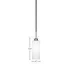 Paramount One Light Mini Pendant in Matte Black & Brushed Nickel with 4" White Matrix Shade