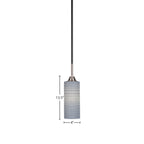 Paramount One Light Mini Pendant in Matte Black & Brushed Nickel with 4" Gray Matrix Shade