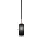 Paramount One Light Mini Pendant in Matte Black & Brushed Nickel with 4" Black Matrix Shade