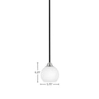 Paramount One Light Mini Pendant in Matte Black & Brushed Nickel with 5.75" White Marble Shade