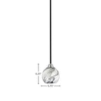 Paramount One Light Mini Pendant in Matte Black & Brushed Nickel with 5.75" Onyx Swirl Shade