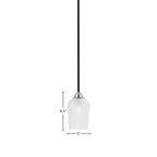 Paramount One Light Mini Pendant in Matte Black & Brushed Nickel with 5" Clear Textured Shade