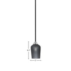 Paramount One Light Mini Pendant in Matte Black & Brushed Nickel with 5" Smoke Textured Shade
