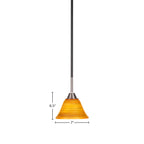 Paramount One Light Mini Pendant in Matte Black & Brushed Nickel with 7" Firré Saturn Shade