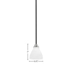 Paramount One Light Mini Pendant in Matte Black & Brushed Nickel with 6.25" White Marble Shade