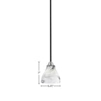 Paramount One Light Mini Pendant in Matte Black & Brushed Nickel with 6.25" Onyx Swirl Shade