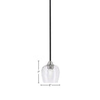 Paramount One Light Mini Pendant in Matte Black & Brushed Nickel with 6" Clear Bubble Shade