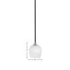 Paramount One Light Mini Pendant in Matte Black & Brushed Nickel with 6" White Marble Shade
