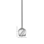 Paramount One Light Mini Pendant in Matte Black & Brushed Nickel with 6" Onyx Swirl Shade