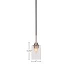 Paramount One Light Mini Pendant in Matte Black & Brushed Nickel with 4" Square Clear Bubble Shade