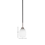 Paramount One Light Mini Pendant in Matte Black & Brushed Nickel with 5" White Linen Shade